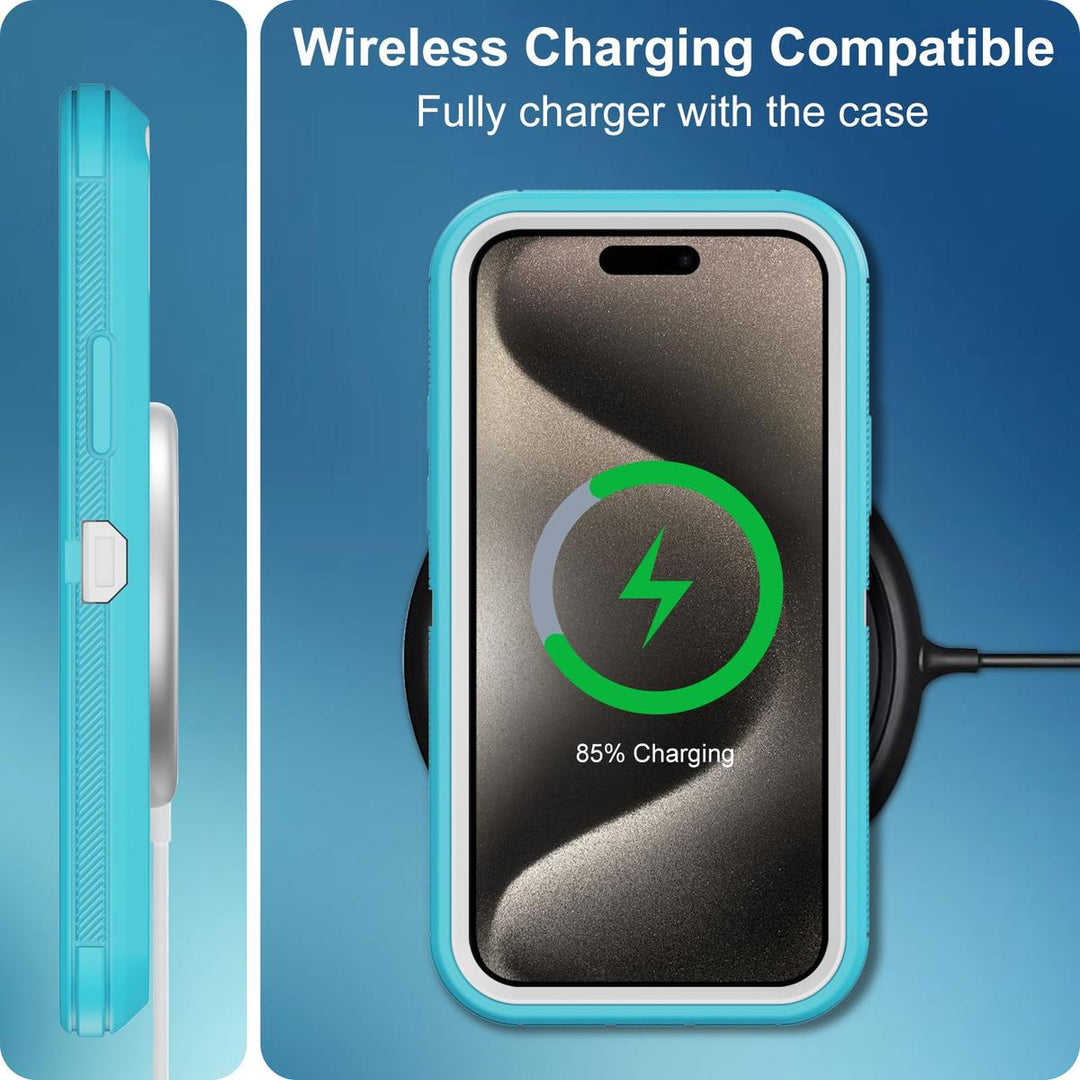 MaxArmor Pro Case for iPhone 15 - Black/Orange - DOKUTRONIX