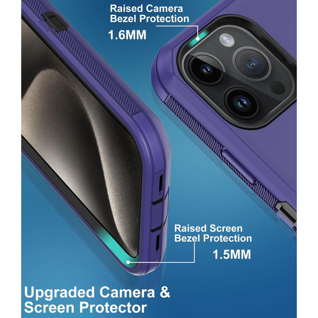 MaxArmor Pro Case for iPhone 15 - Black/Orange - DOKUTRONIX