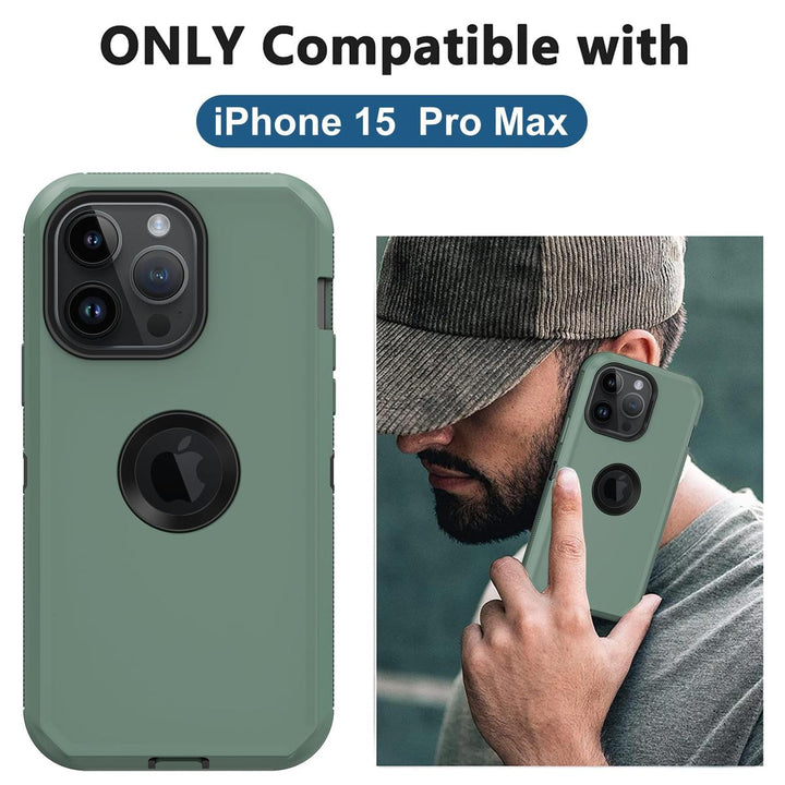 MaxArmor Pro Case for iPhone 15 - Black/Orange - DOKUTRONIX