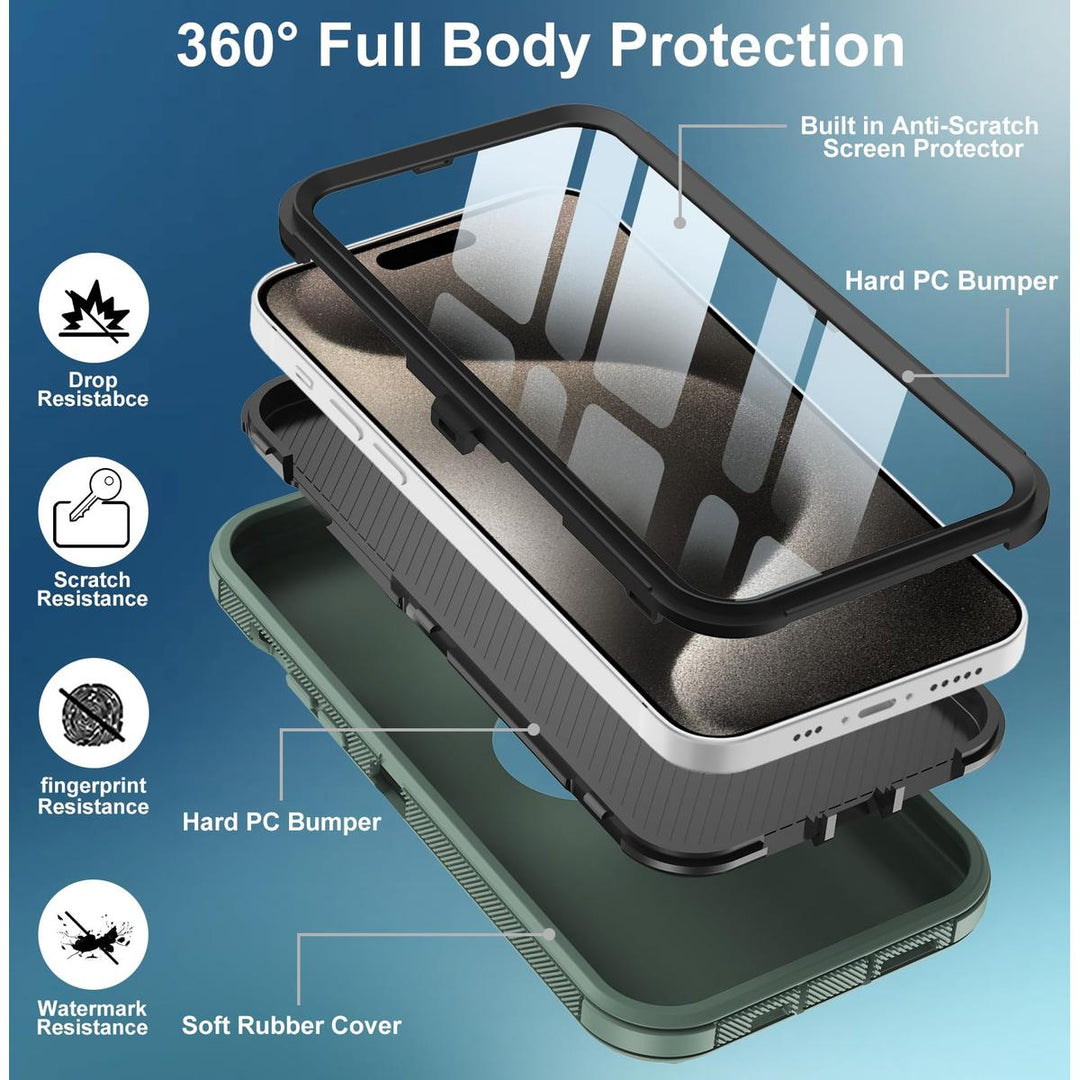 MaxArmor Pro Case for iPhone 15 - Black/Orange - DOKUTRONIX