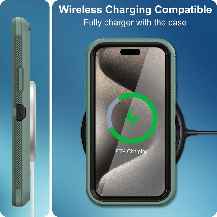 MaxArmor Pro Case for iPhone 15 - Black/Orange - DOKUTRONIX