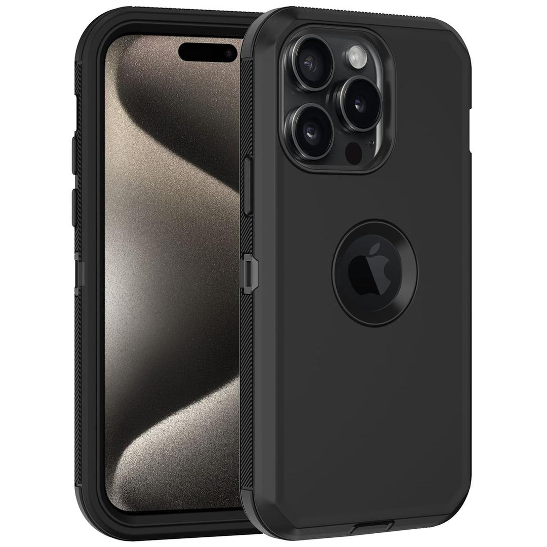 MaxArmor Pro Case for iPhone 15 - Black/Orange - DOKUTRONIX