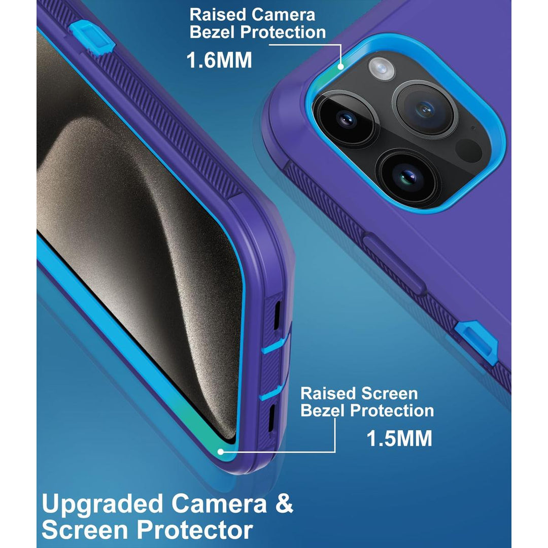 MaxArmor Pro Case for iPhone 15 - Black/Orange - DOKUTRONIX