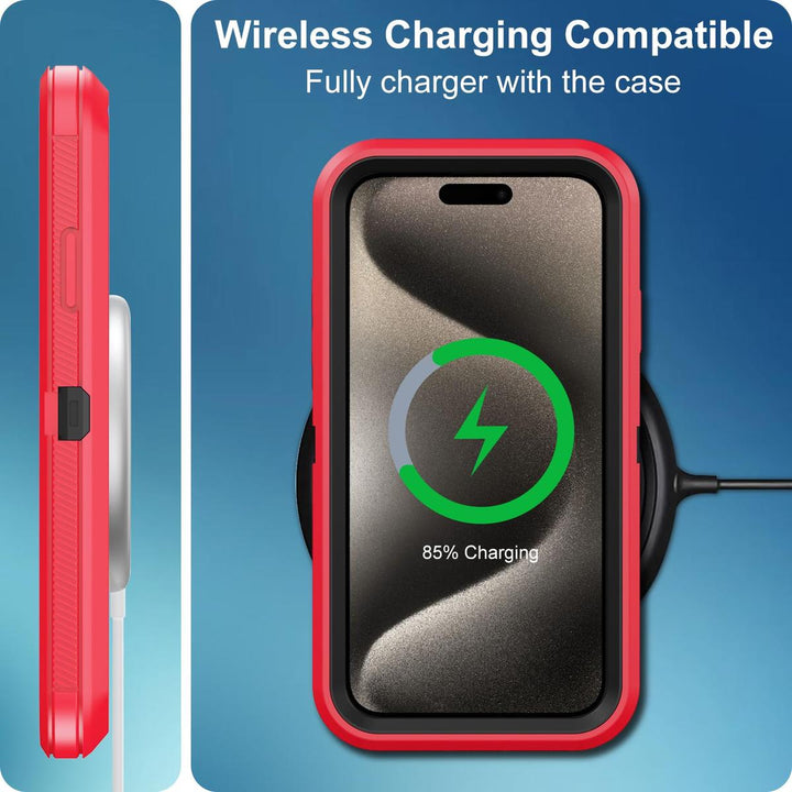 MaxArmor Pro Case for iPhone 15 - Black/Orange - DOKUTRONIX