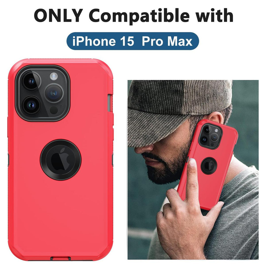 MaxArmor Pro Case for iPhone 15 - Black/Orange - DOKUTRONIX