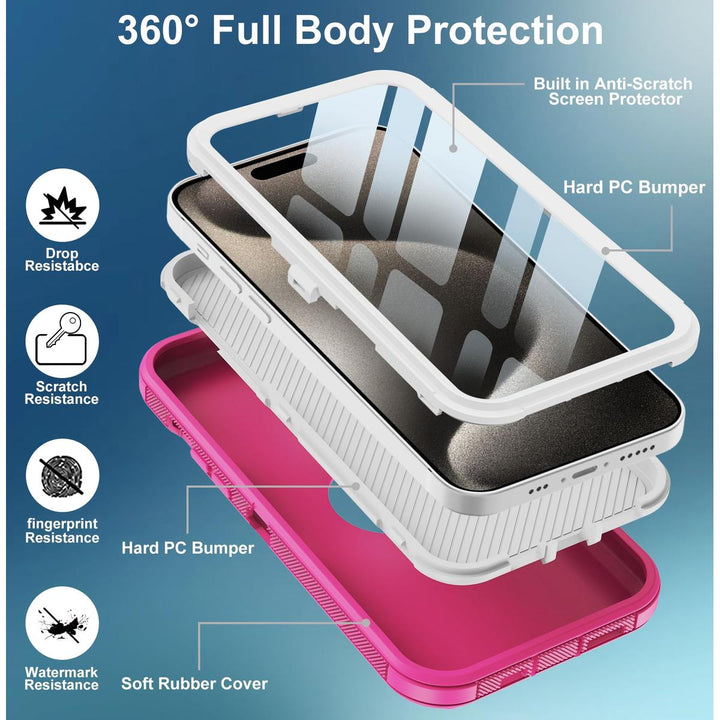 MaxArmor Pro Case for iPhone 15 - Black/Orange - DOKUTRONIX