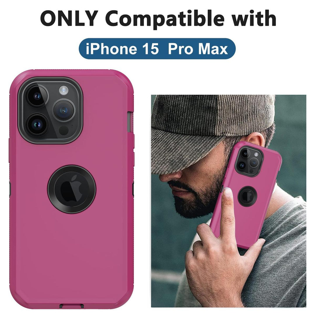 MaxArmor Pro Case for iPhone 15 - Black/Orange - DOKUTRONIX