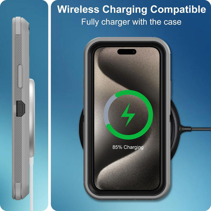 MaxArmor Pro Case for iPhone 15 - Black/Orange - DOKUTRONIX