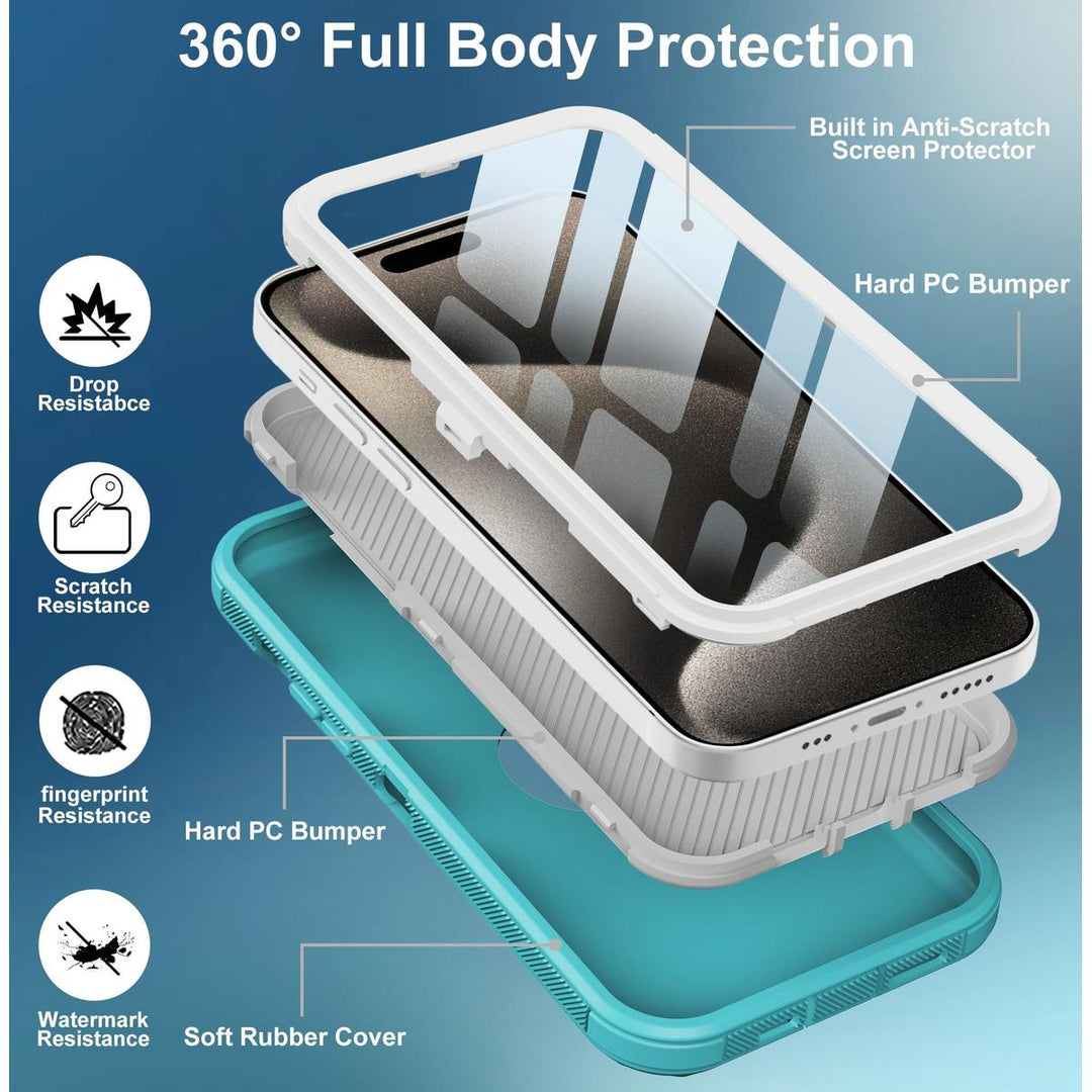 MaxArmor Pro Case for iPhone 15 - Black/Orange - DOKUTRONIX