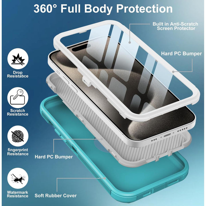 MaxArmor Pro Case for iPhone 15 - Black/Orange - DOKUTRONIX