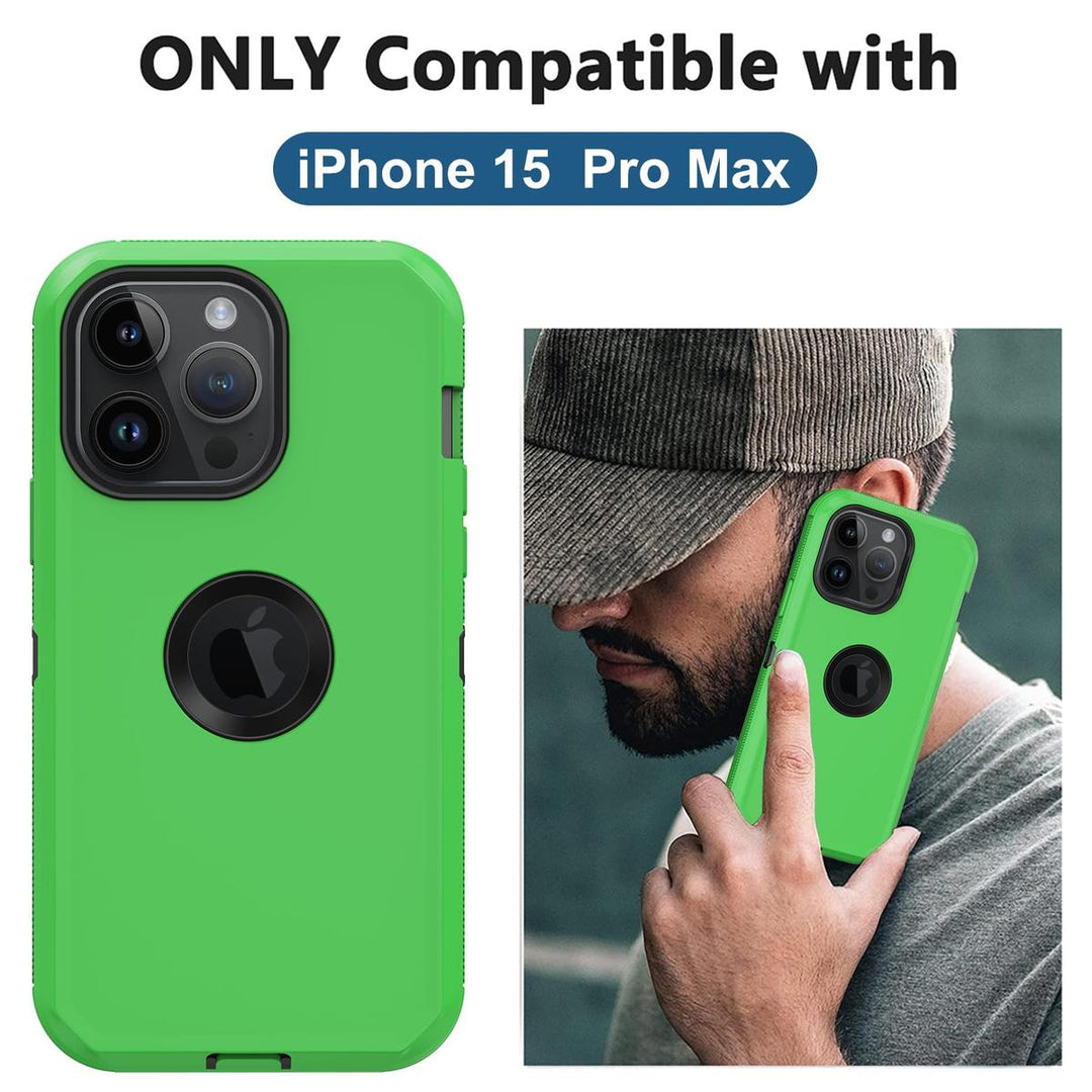 MaxArmor Pro Case for iPhone 15 - Black/Orange - DOKUTRONIX