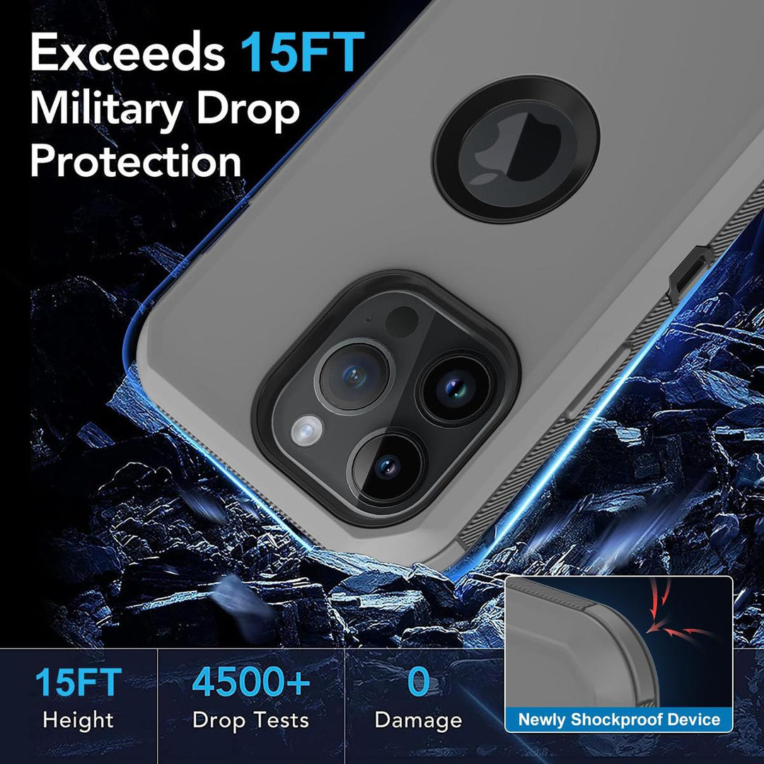 MaxArmor Pro Case for iPhone 15 - Black/Orange - DOKUTRONIX