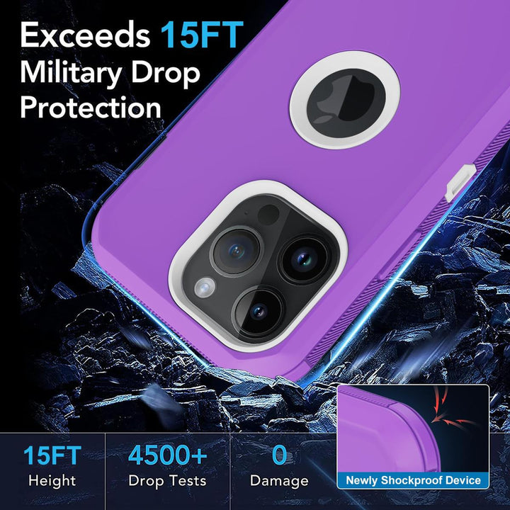 MaxArmor Pro Case for iPhone 15 - Black/Orange - DOKUTRONIX