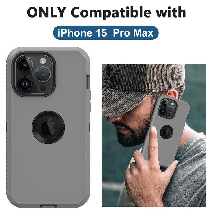 MaxArmor Pro Case for iPhone 15 - Black/Orange - DOKUTRONIX