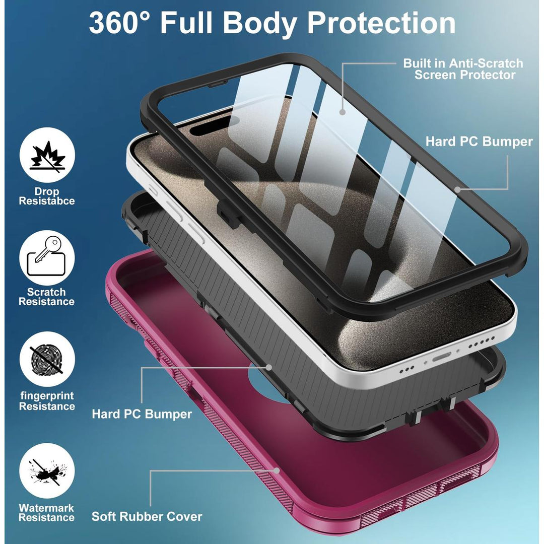 MaxArmor Pro Case for iPhone 15 - Black/Orange - DOKUTRONIX