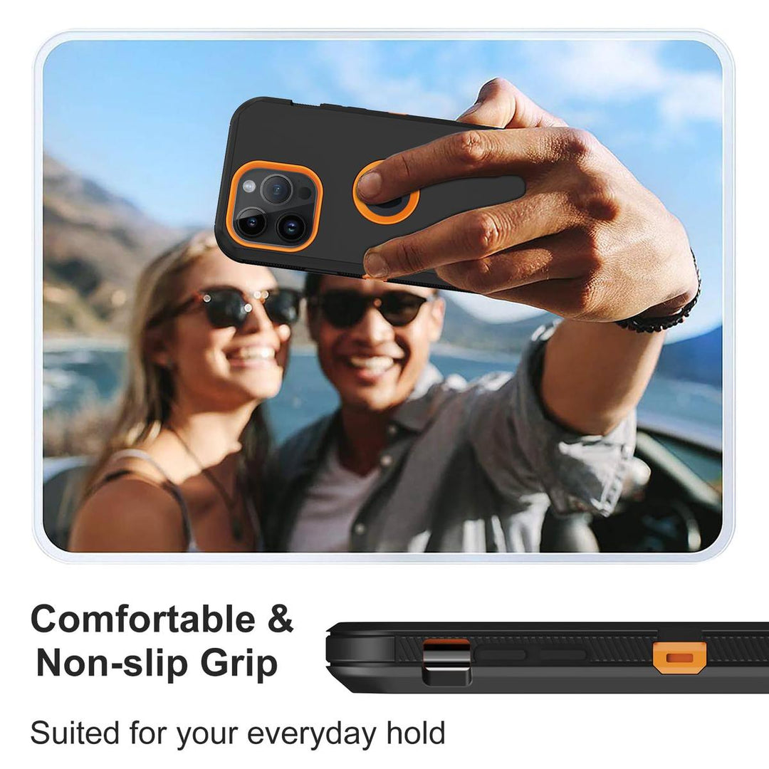 MaxArmor Pro Case for iPhone 15 - Black/Orange - DOKUTRONIX