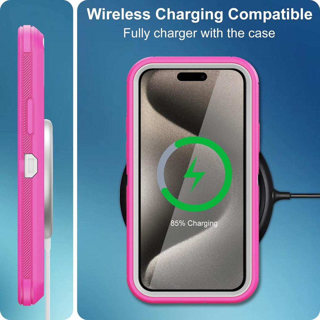 MaxArmor Pro Case for iPhone 15 - Black/Orange - DOKUTRONIX