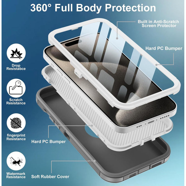 MaxArmor Pro Case for iPhone 15 - Black/Orange - DOKUTRONIX