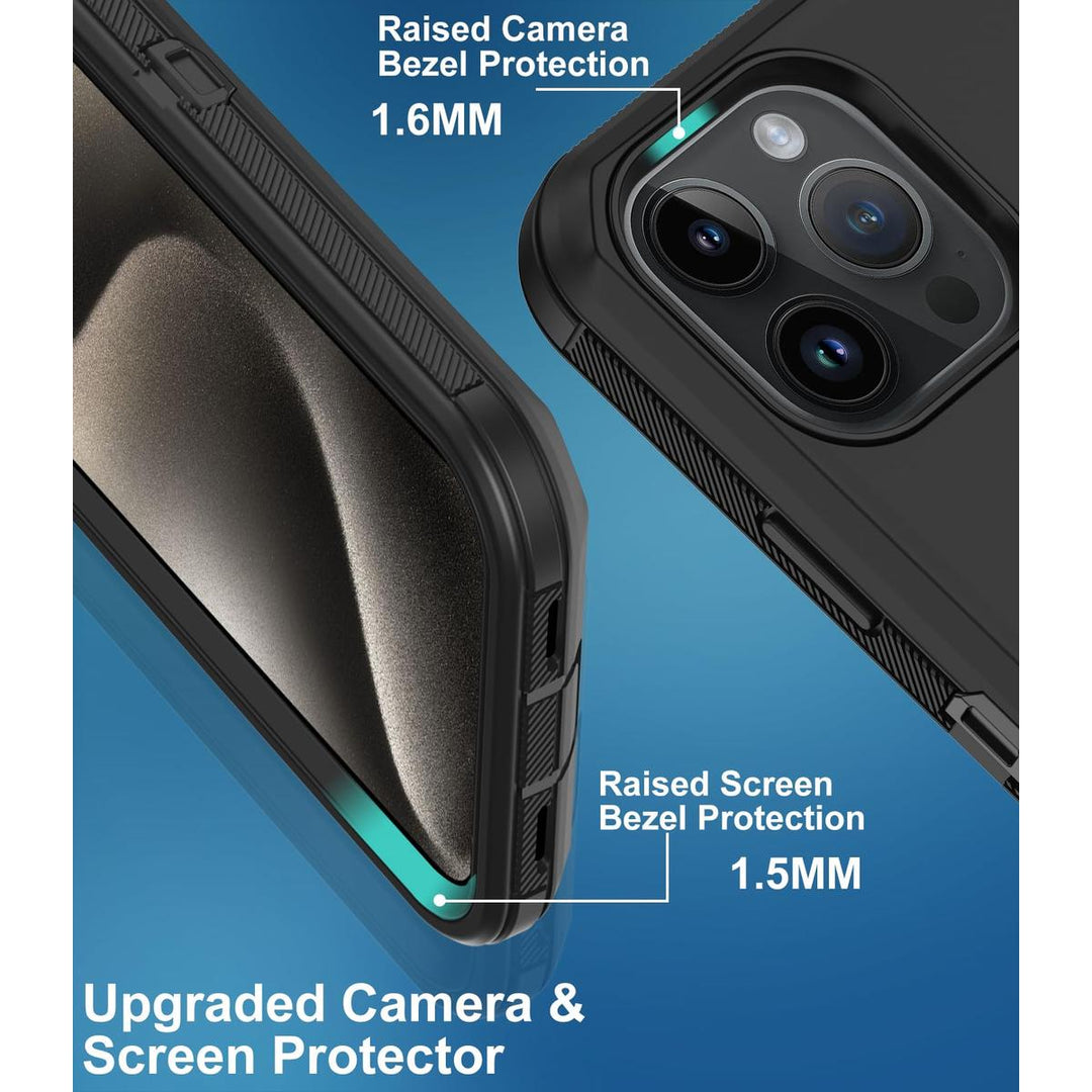 MaxArmor Pro Case for iPhone 15 - Black/Orange - DOKUTRONIX