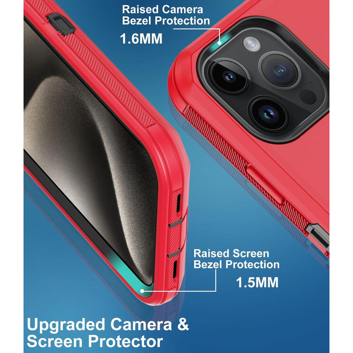 MaxArmor Pro Case for iPhone 15 - Black/Orange - DOKUTRONIX