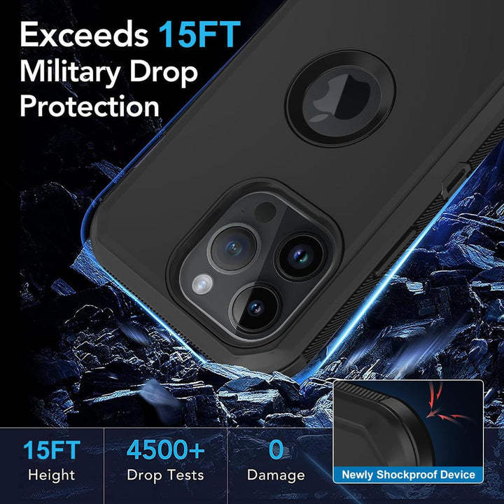 MaxArmor Pro Case for iPhone 15 - Black/Orange - DOKUTRONIX