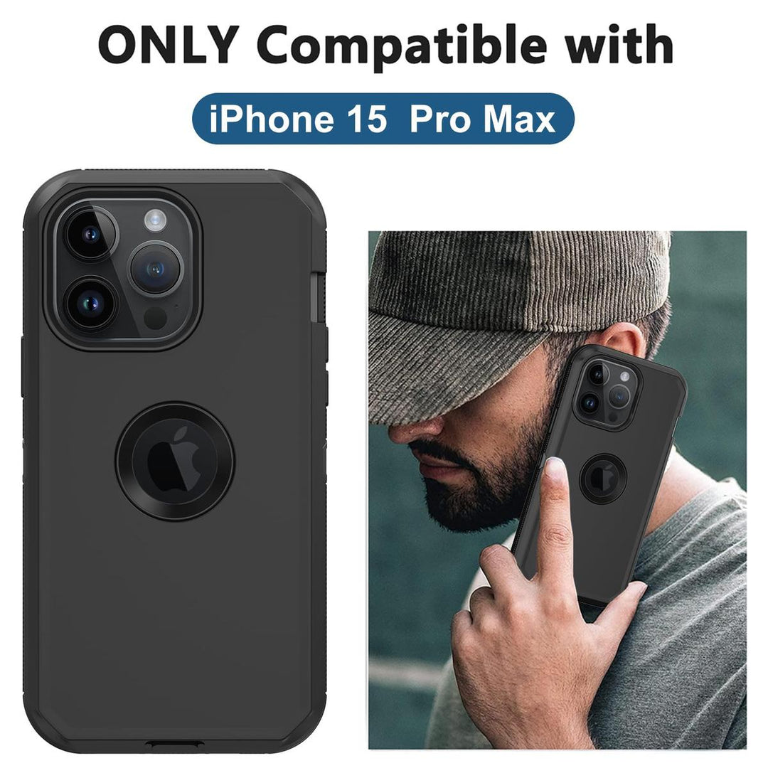 MaxArmor Pro Case for iPhone 15 - Black/Orange - DOKUTRONIX