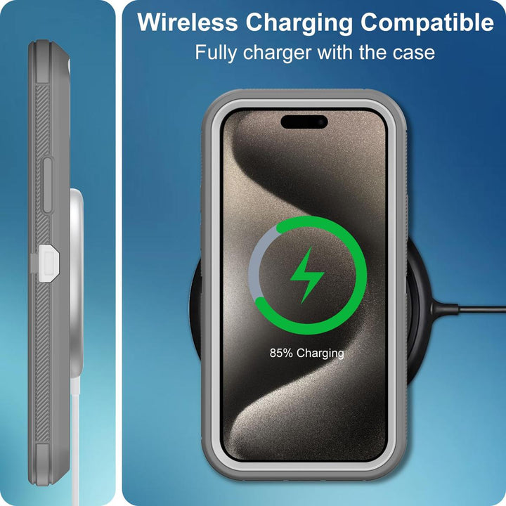 MaxArmor Pro Case for iPhone 15 - Black/Orange - DOKUTRONIX