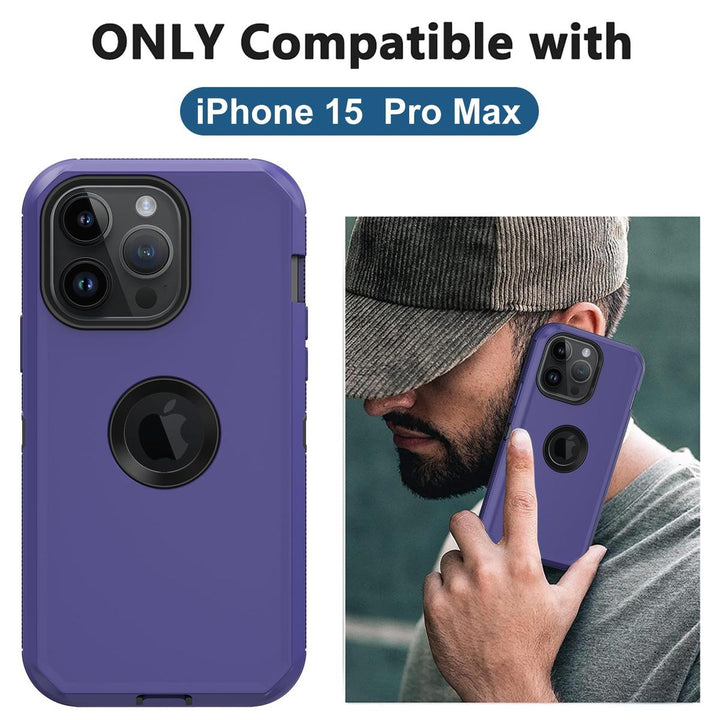 MaxArmor Pro Case for iPhone 15 - Black/Orange - DOKUTRONIX