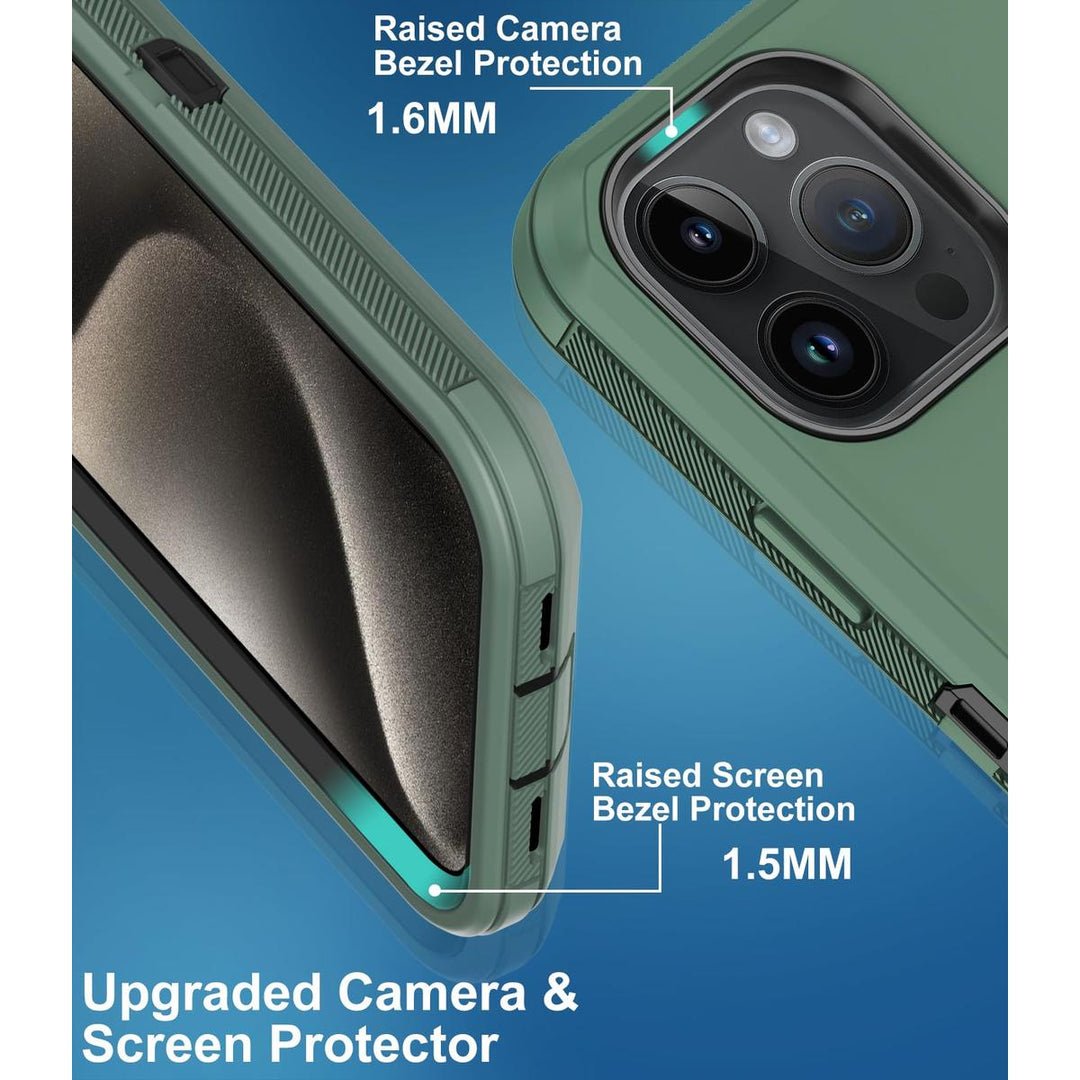 MaxArmor Pro Case for iPhone 15 - Black/Orange - DOKUTRONIX