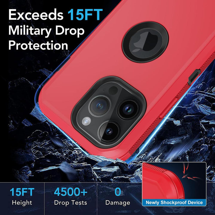 MaxArmor Pro Case for iPhone 15 - Black/Orange - DOKUTRONIX