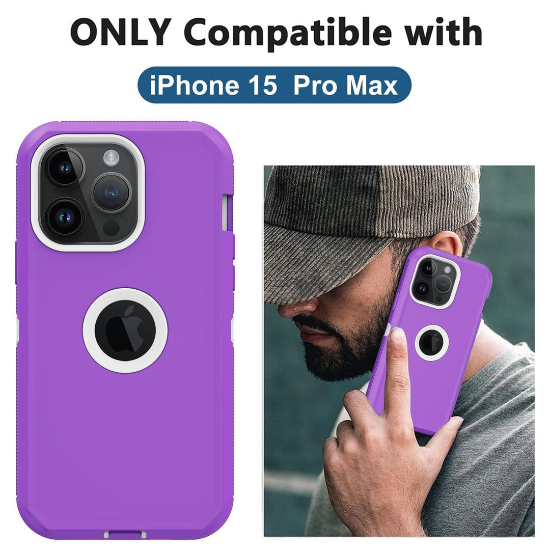 MaxArmor Pro Case for iPhone 15 - Black/Orange - DOKUTRONIX