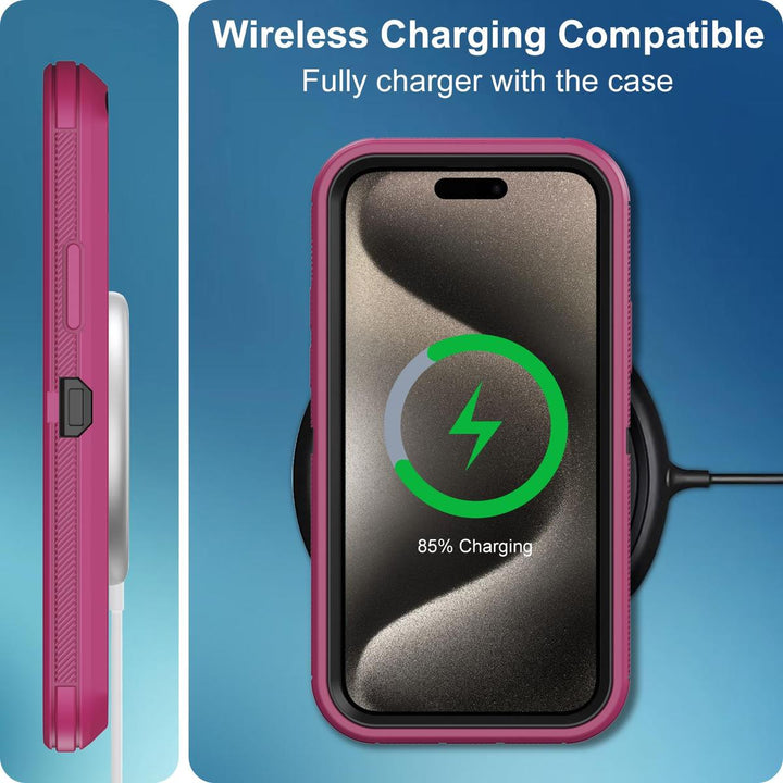 MaxArmor Pro Case for iPhone 15 - Black/Orange - DOKUTRONIX