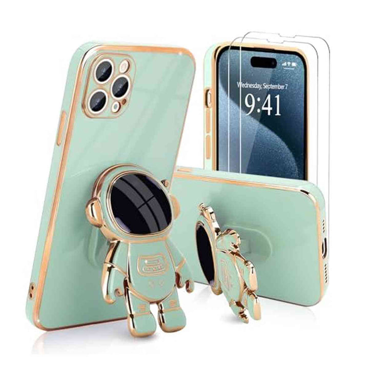 Astronaut Kickstand Case for iPhone 16 Pro - Green - DOKUTRONIX