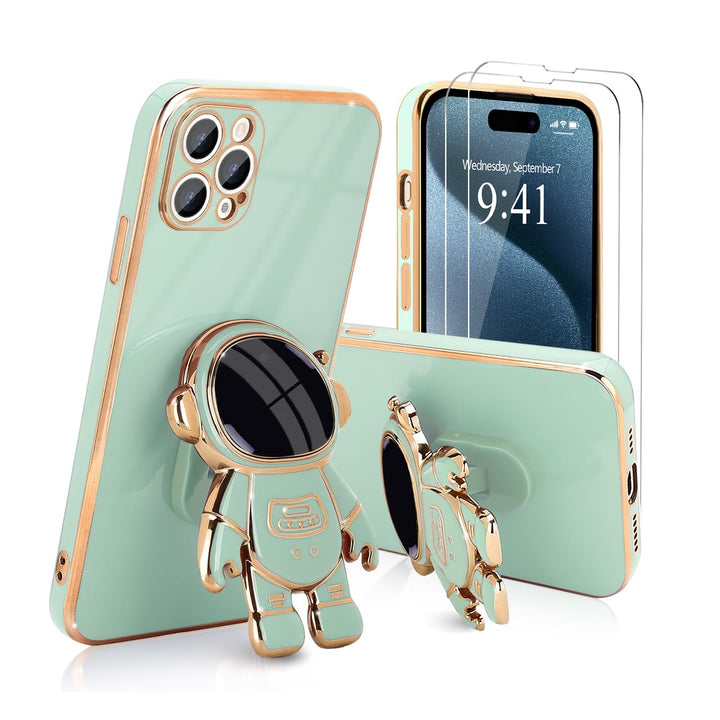 Astronaut Kickstand Case for iPhone 16 Pro - Green - DOKUTRONIX