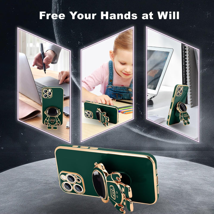 Astronaut Kickstand Case for iPhone 16 Pro - Green - DOKUTRONIX