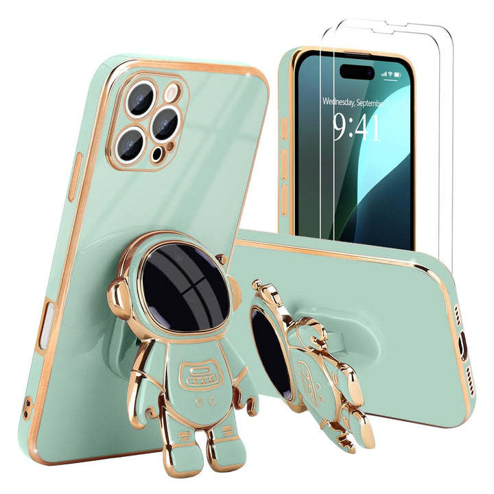 Astronaut Kickstand Case for iPhone 16 Pro - Green - DOKUTRONIX