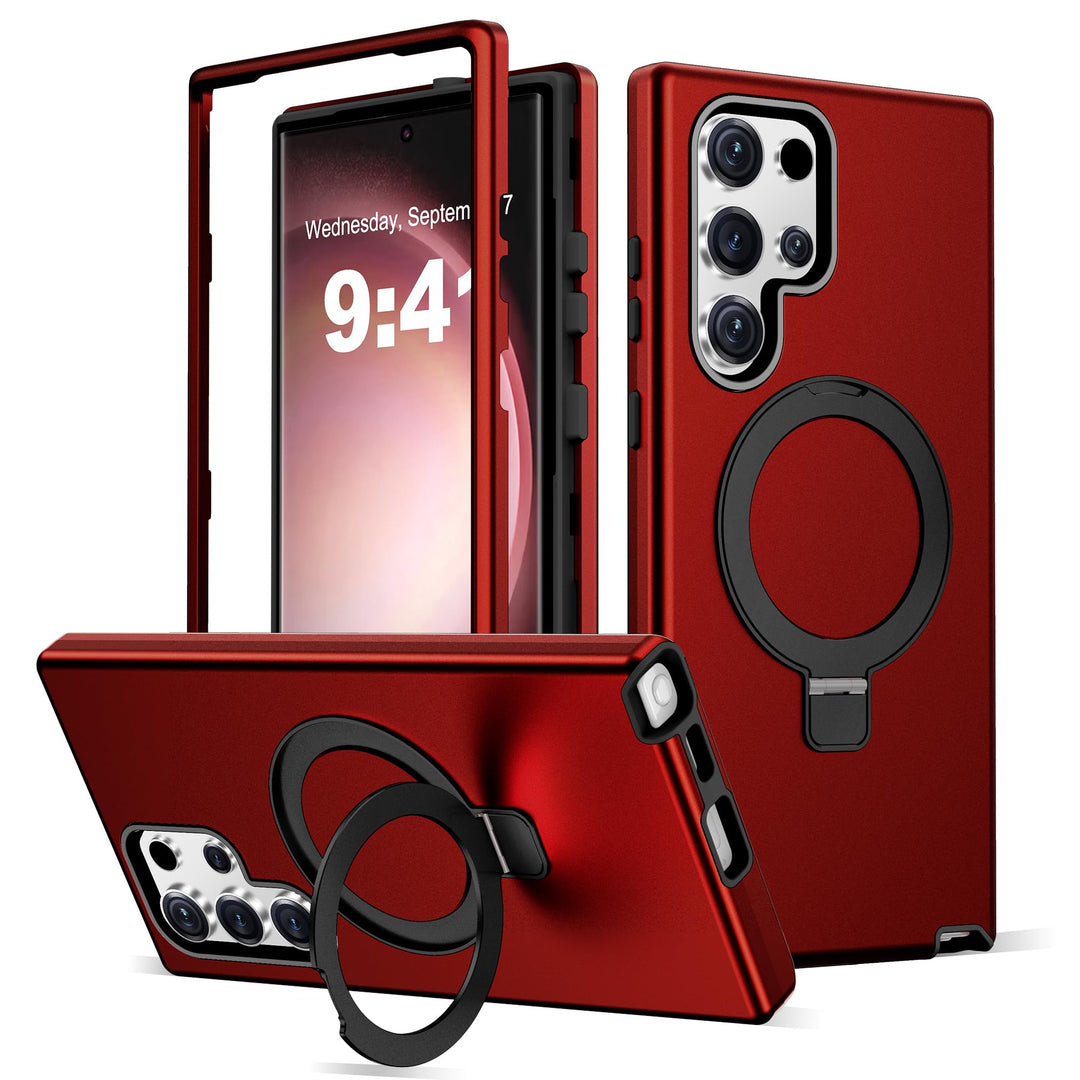 Magnetic Shield Case for Galaxy S23 - Red - DOKUTRONIX