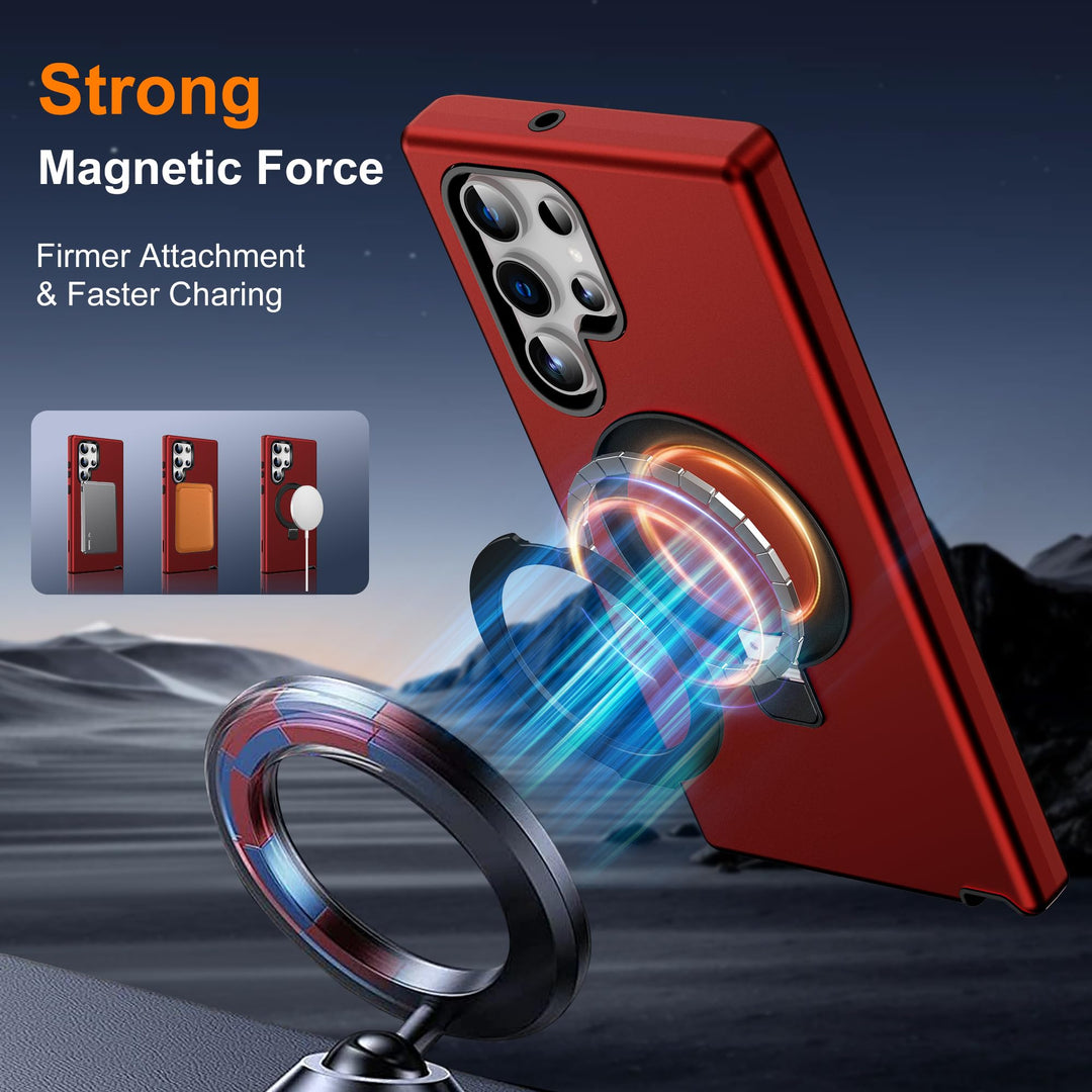 Magnetic Shield Case for Galaxy S23 - Red - DOKUTRONIX