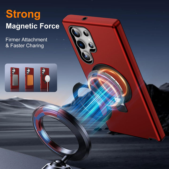 Magnetic Shield Case for Galaxy S23 - Red - DOKUTRONIX