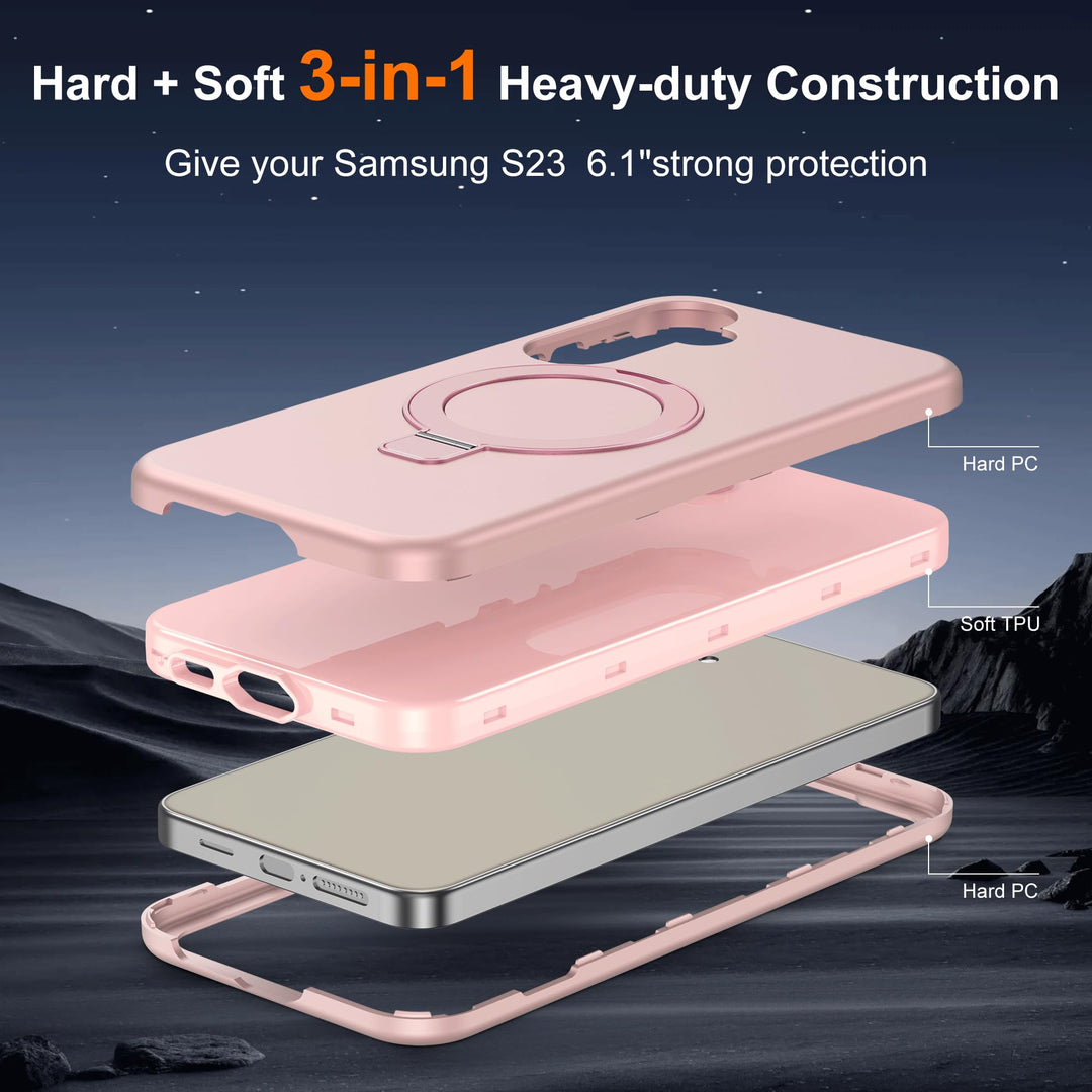 Magnetic Shield Case for Galaxy S23 - Red - DOKUTRONIX