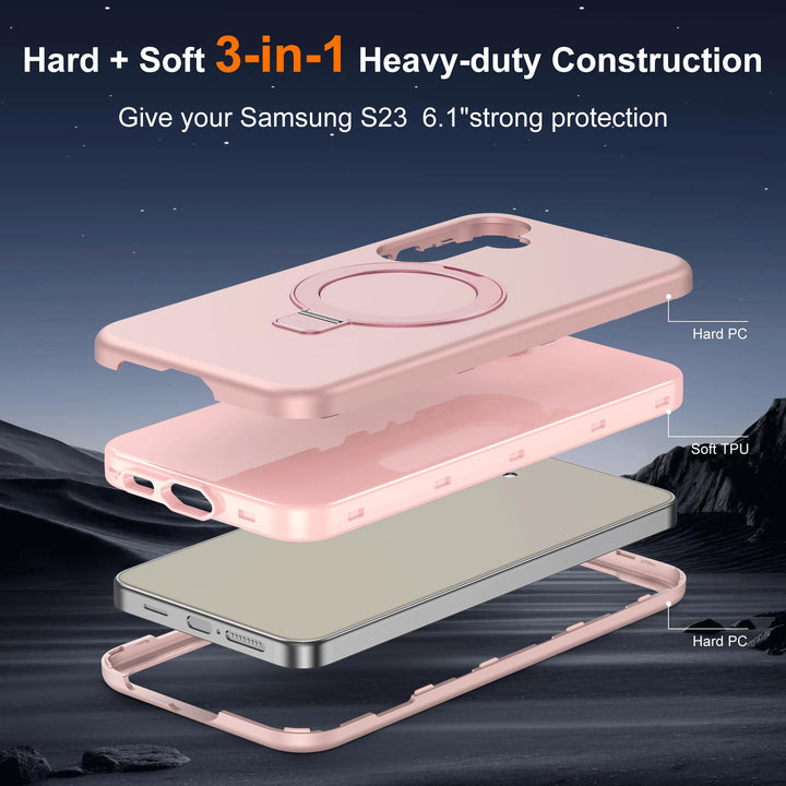 Magnetic Shield Case for Galaxy S23 - Red - DOKUTRONIX