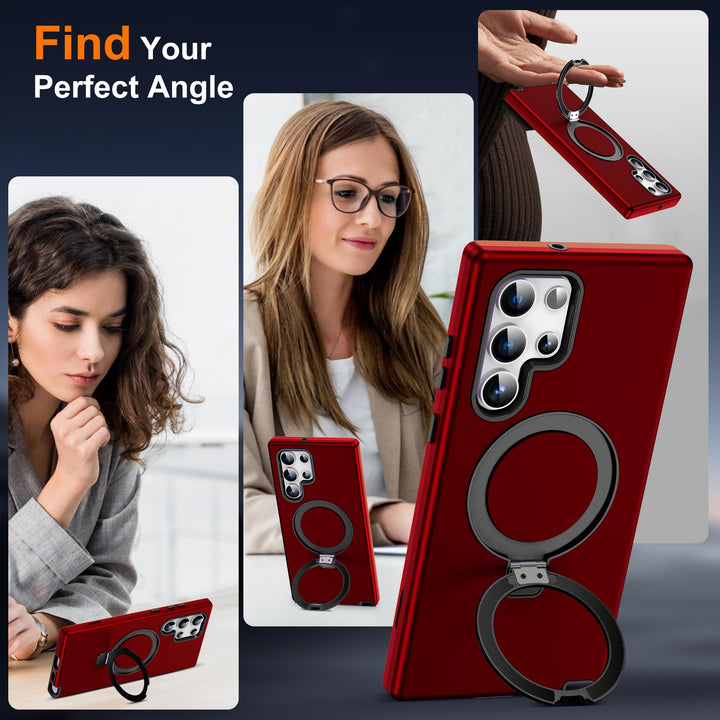 Magnetic Shield Case for Galaxy S23 - Red - DOKUTRONIX