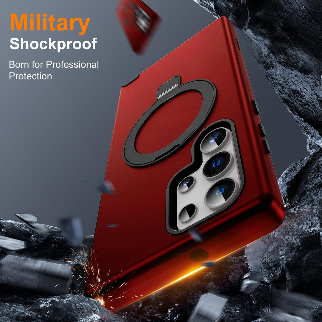 Magnetic Shield Case for Galaxy S23 - Red - DOKUTRONIX