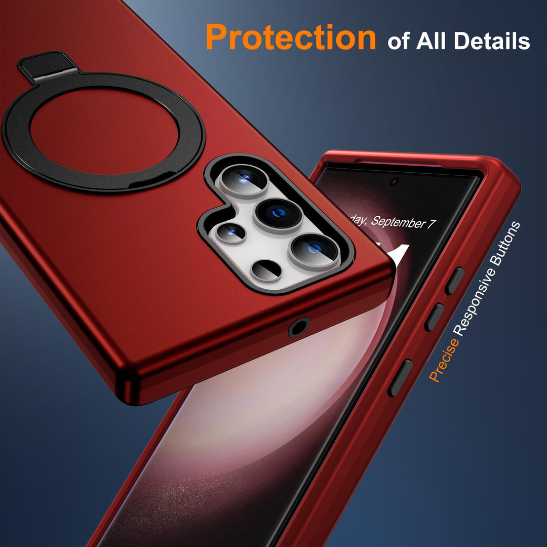 Magnetic Shield Case for Galaxy S23 - Red - DOKUTRONIX