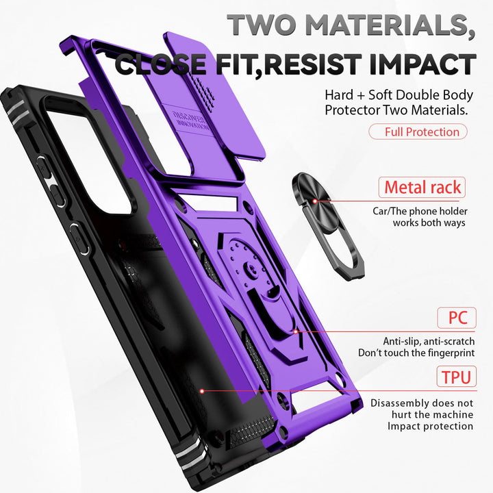 UltraGuard Slide Case for Galaxy S23 - Purple - DOKUTRONIX