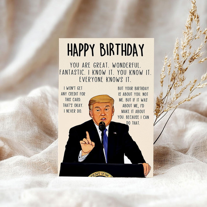 Trump-tastic Bday Laughs Card - DOKUTRONIX