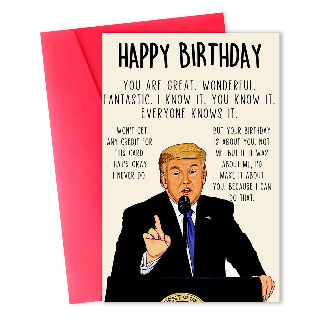 Trump-tastic Bday Laughs Card - DOKUTRONIX