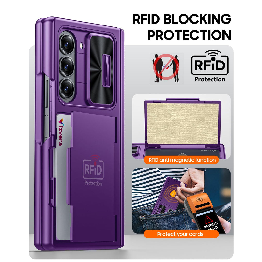 Galaxy Z Fold 6 RFID Wallet Case with Card Slots & Magnetic Closure - DOKUTRONIX