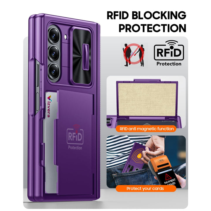 Galaxy Z Fold 6 RFID Wallet Case with Card Slots & Magnetic Closure - DOKUTRONIX