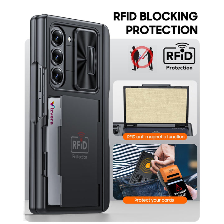 Galaxy Z Fold 6 RFID Wallet Case with Card Slots & Magnetic Closure - DOKUTRONIX